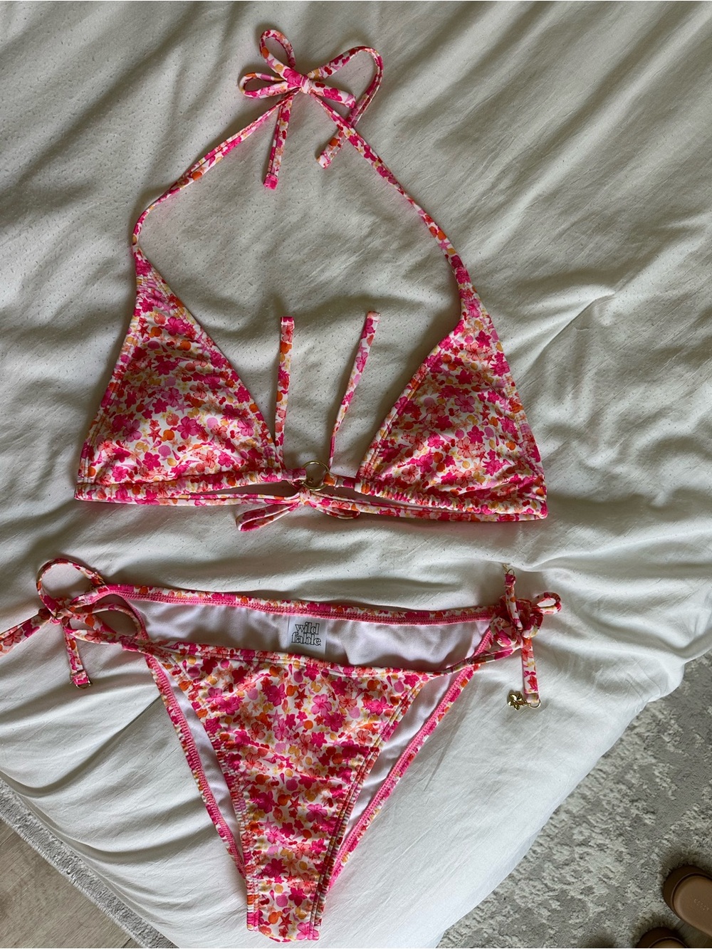 wild fable Pink Floral Tie-String Bikini Set